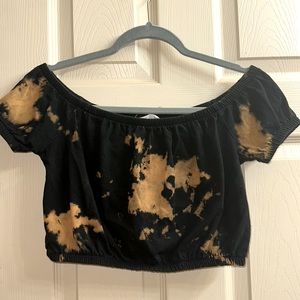 Back & Gold Tie-Dye Cropped Top